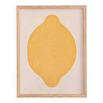 Lemon painting on paper 30x40 cm signed Eawy