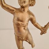 "Cherub" gilded brass candlestick