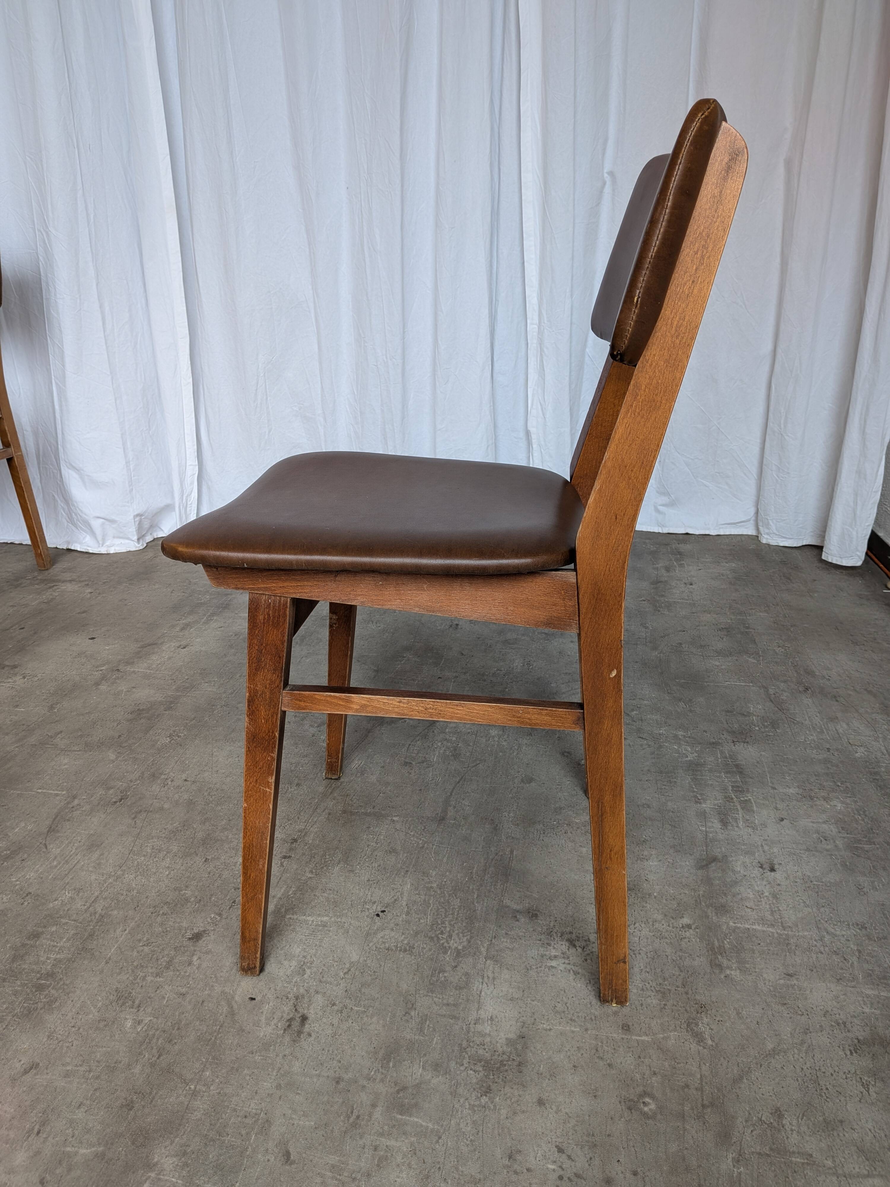 Vintage STOL Kamnik Dining Chair: 1970s Yugoslavian Mid-Century Leather Bis