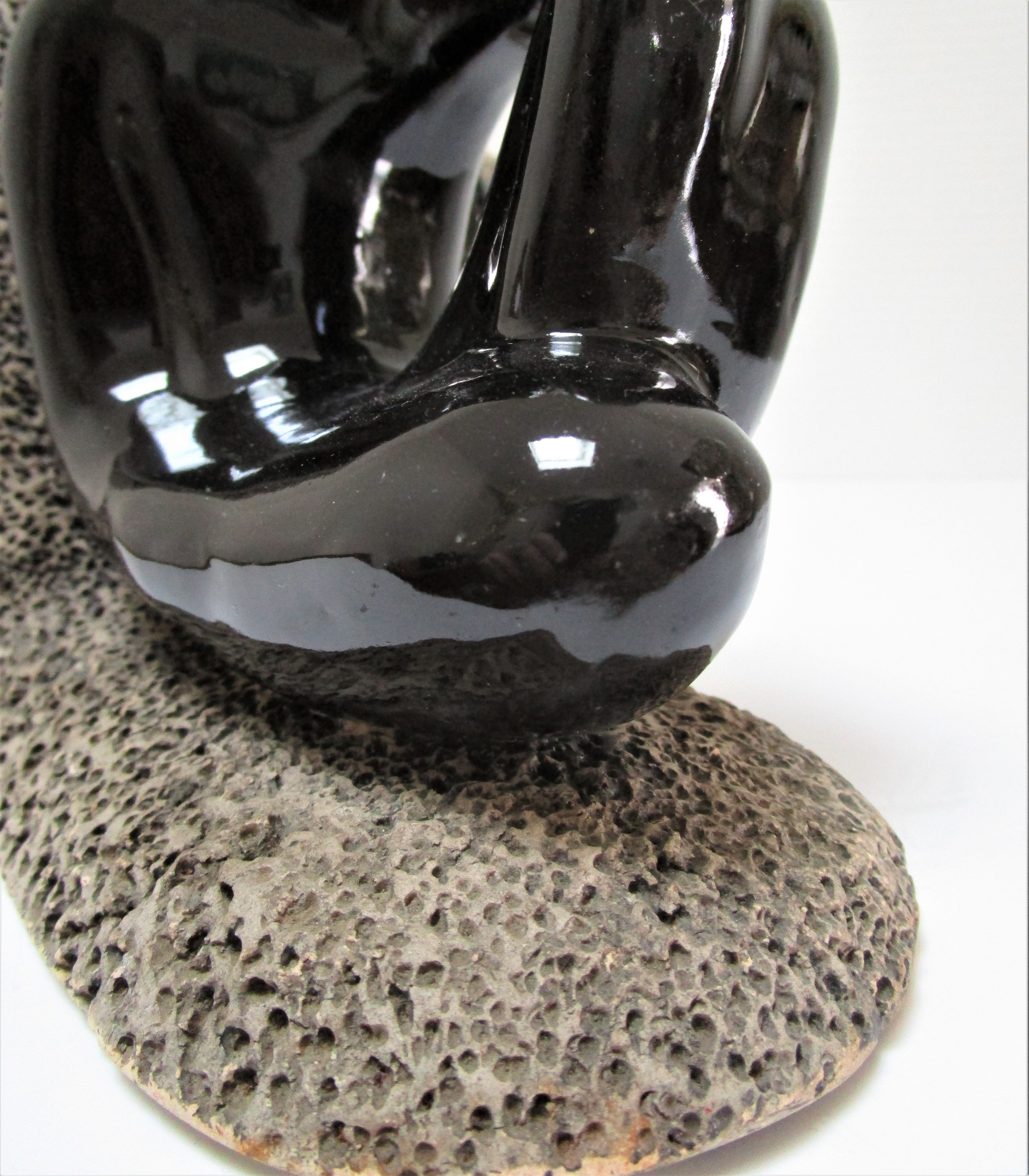 Pair of sculptural ceramic bookends design 70s