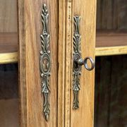 Parisian wardrobe with bevelled glass, blonde oak, Art Deco 1930.