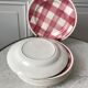 Set of 8 dessert plates fb badonviller pink gingham model 40s