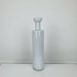 Scandinavian roller vase in white glass, Holmegaard style, vintage