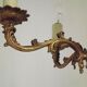 Vintage french bronze ornate detail 5 light chandelier
