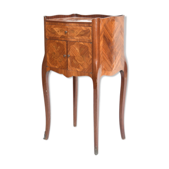 Bedside table in rosewood marquetry