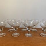 Lot de 8 verres à pied en cristal