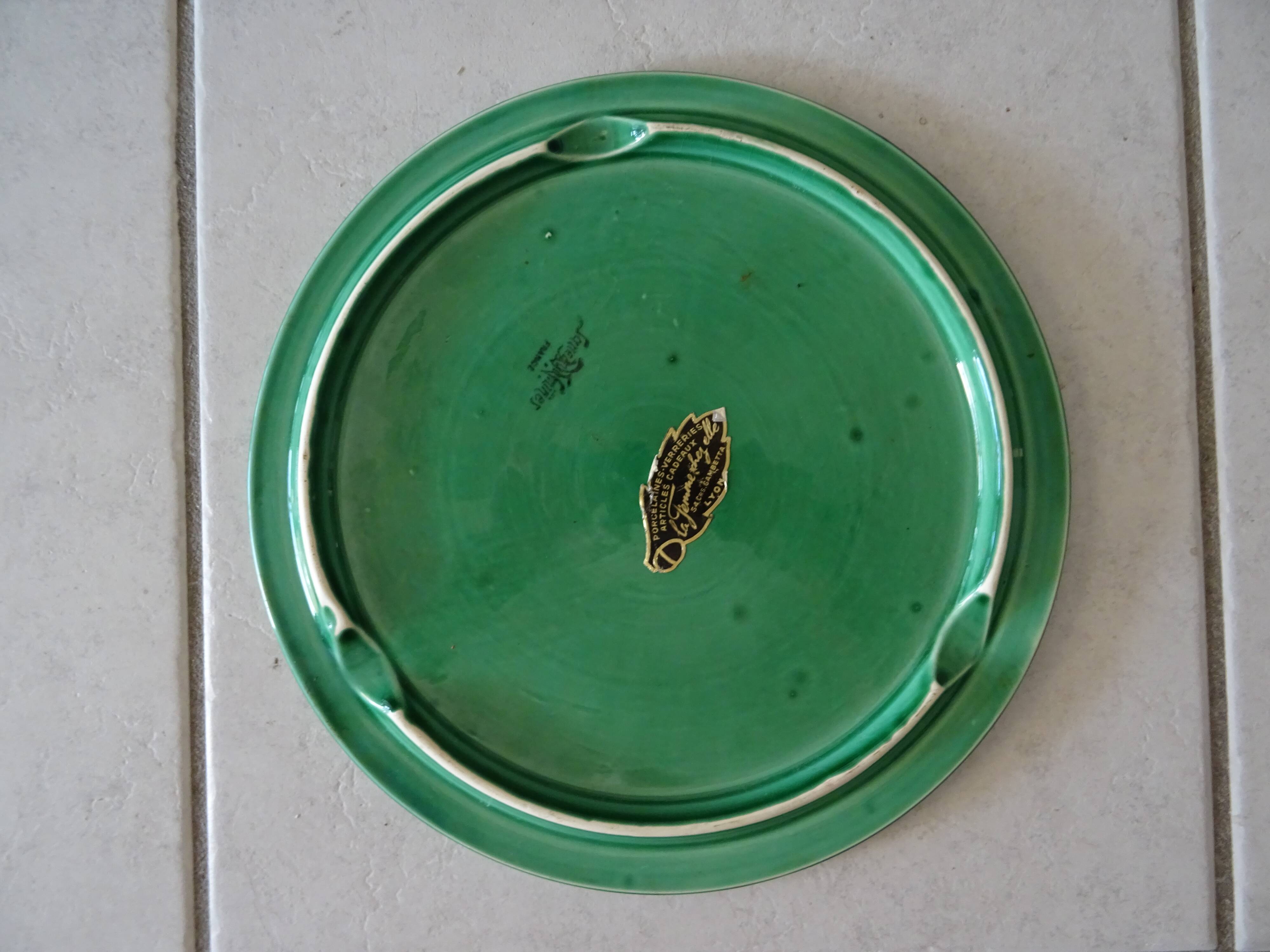 Cake dish pattern basketry earthenware Sarreguemines France