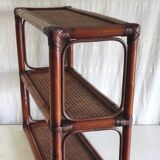 Rattan and cane wall shelf - late 20th century