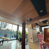 Dining table ligne roset model trapèze in solid walnut with oil finish.