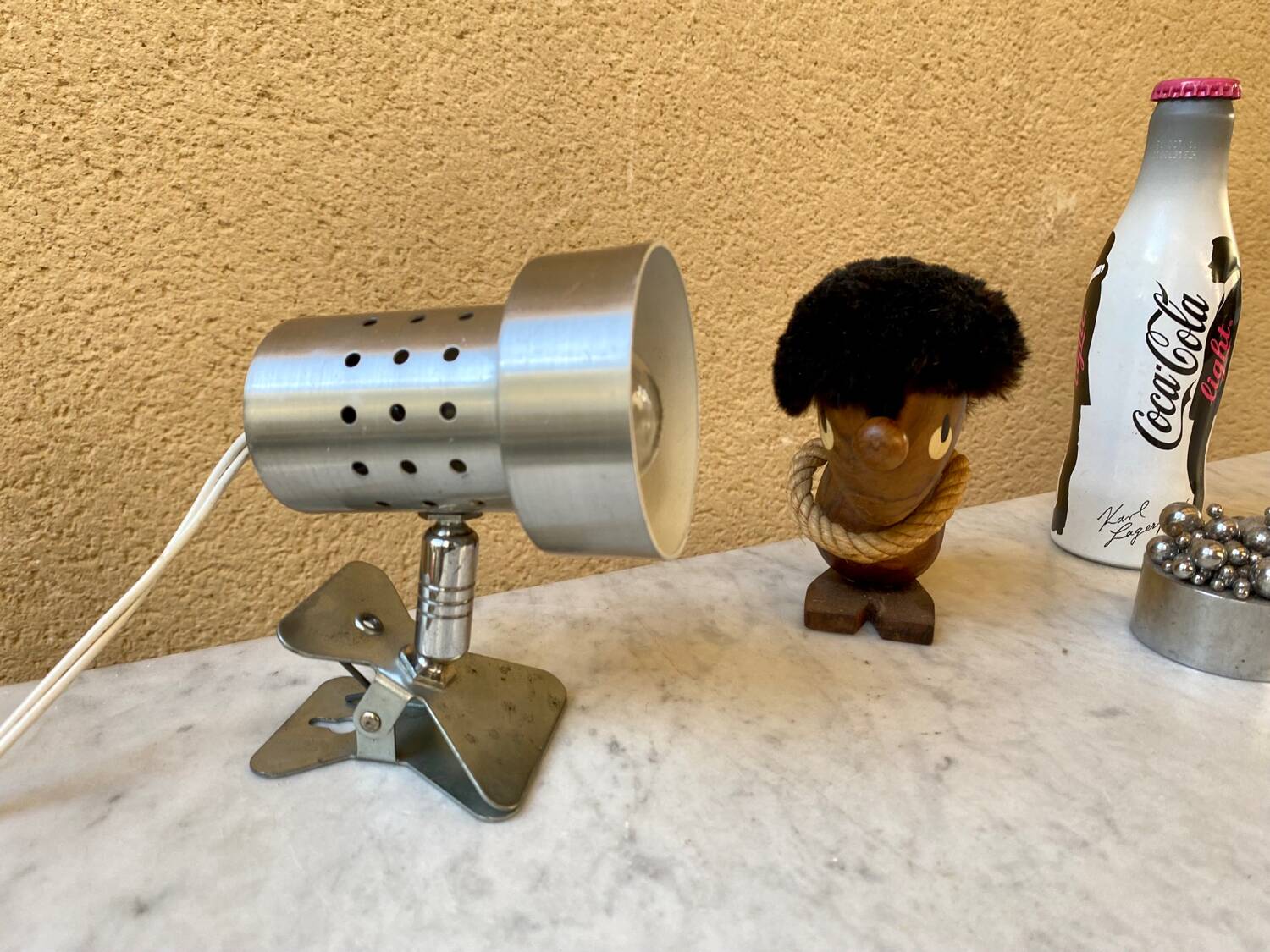 Wall lamp Mini perforated clip spot vintage design France 60s