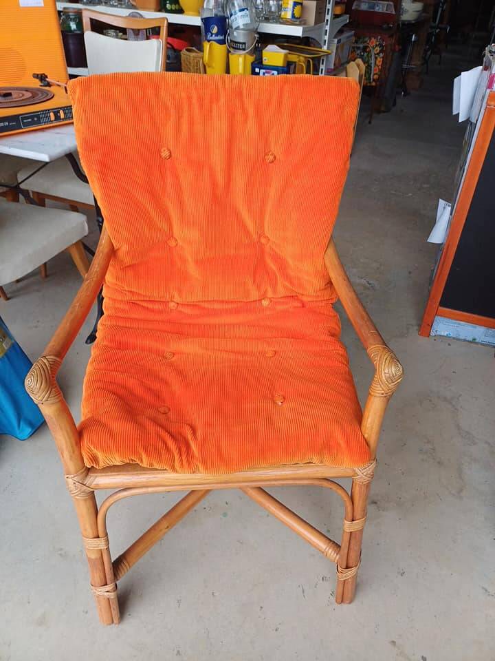 Vintage rattan armchair