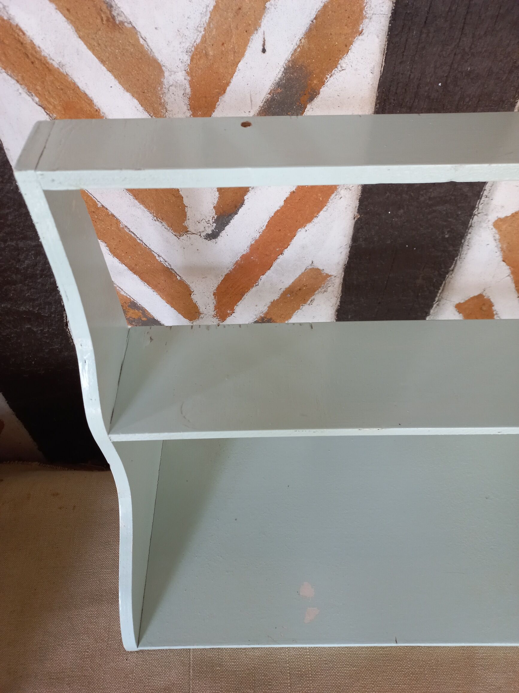 Vintage green wood shelf