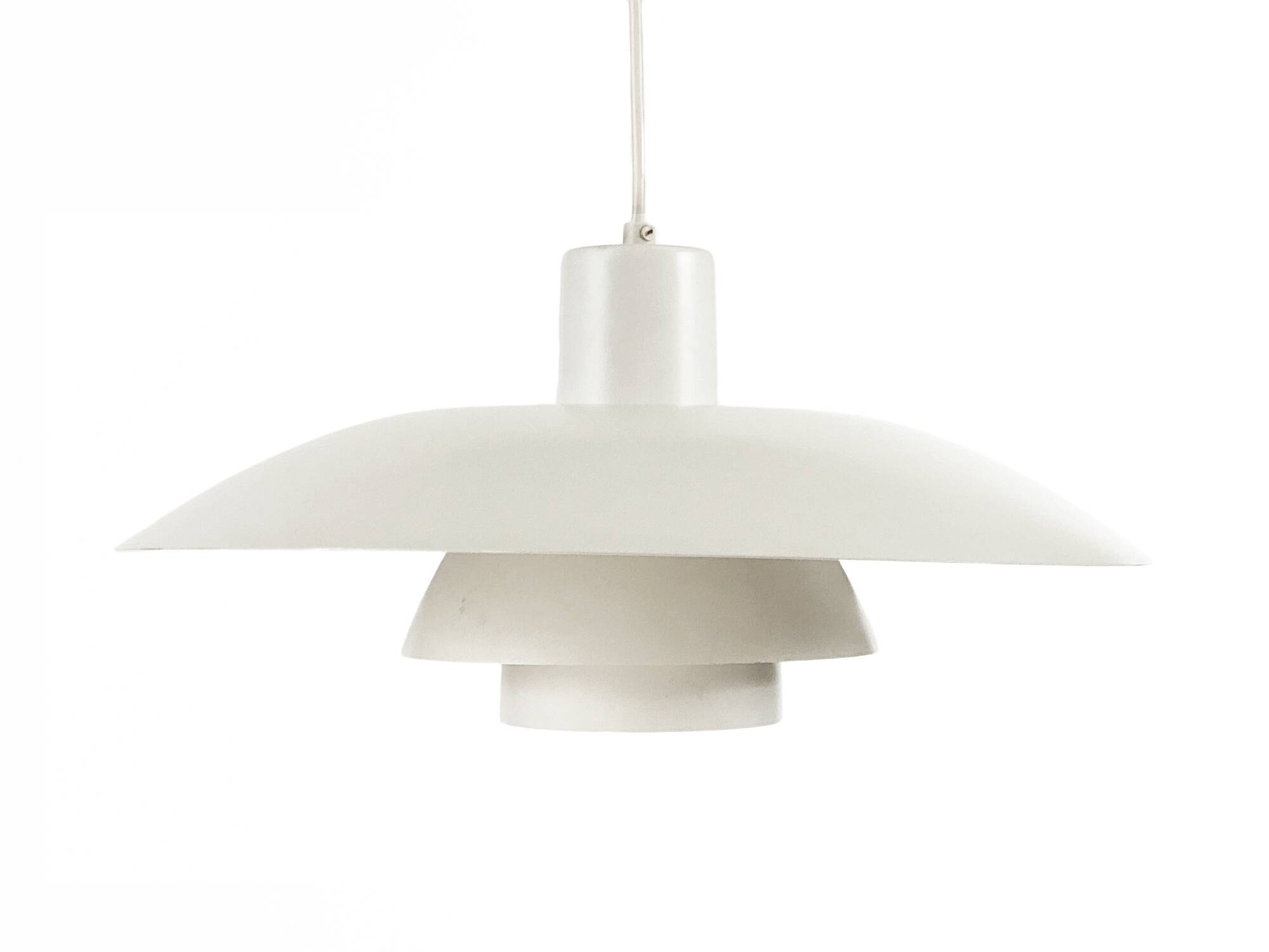 White pendant light PH 4/3 by Poul Henningsen for Louis Poulsen. Denmark 1970s