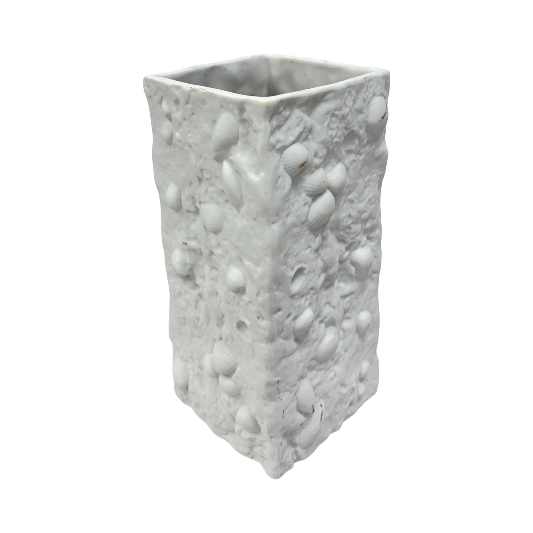 Fossil Biscuit Vase, VEB Kunstporzellan Ilmenau, Germany 1970s