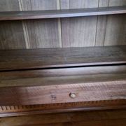 Large antique wardrobe in the Henri II style made of oak and walnut with bevelled mirrors.