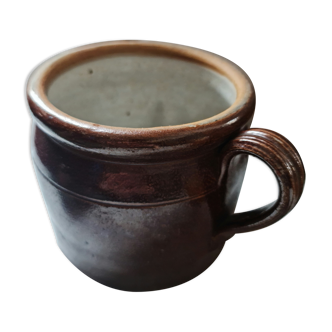 Dark brown gres pot
