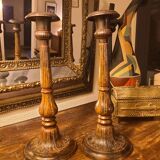 Antique bronze candlesticks