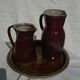 Set plate and pitchers in sandstone enamelled Boult