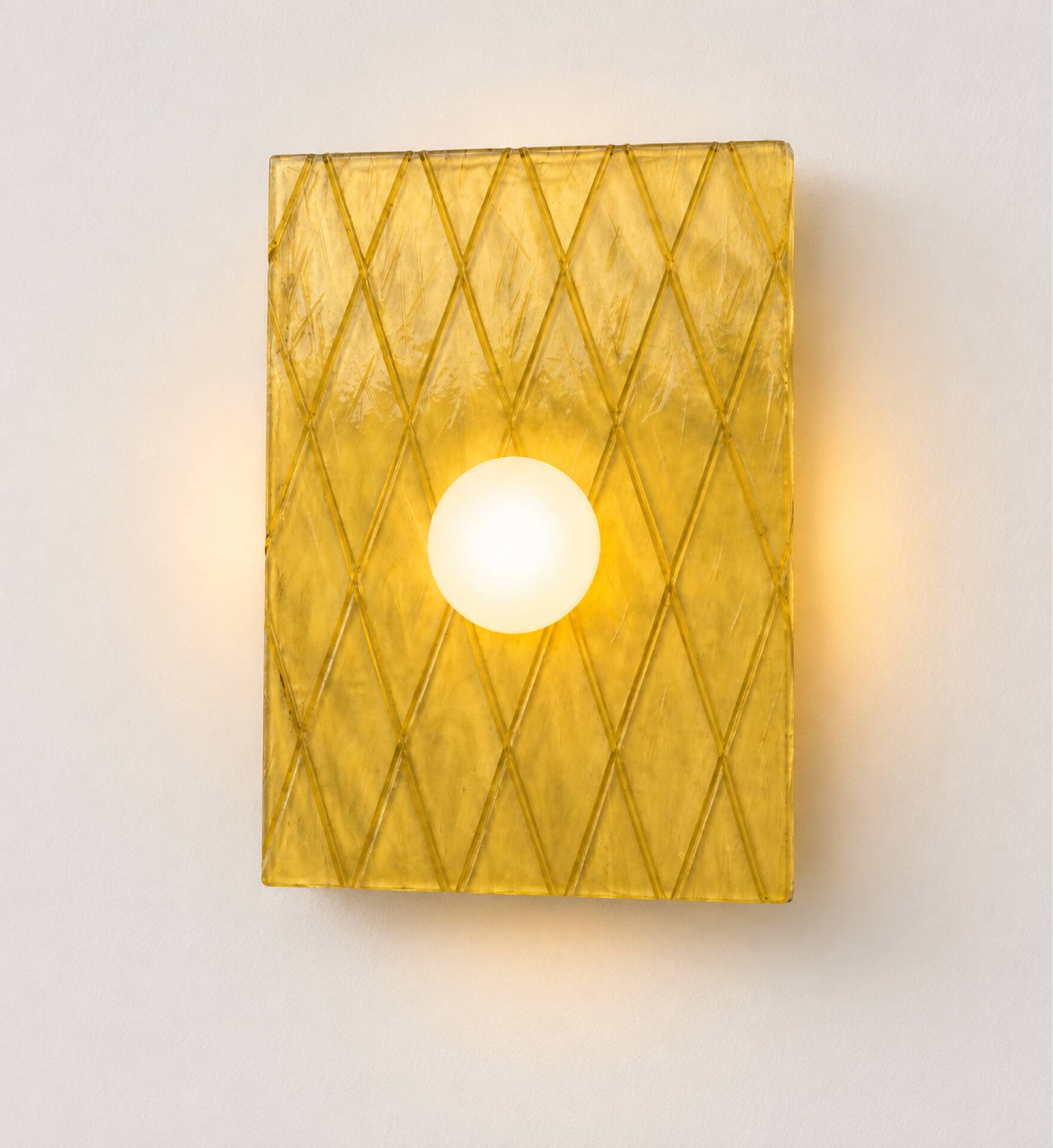 Golden yellow ceramic wall light