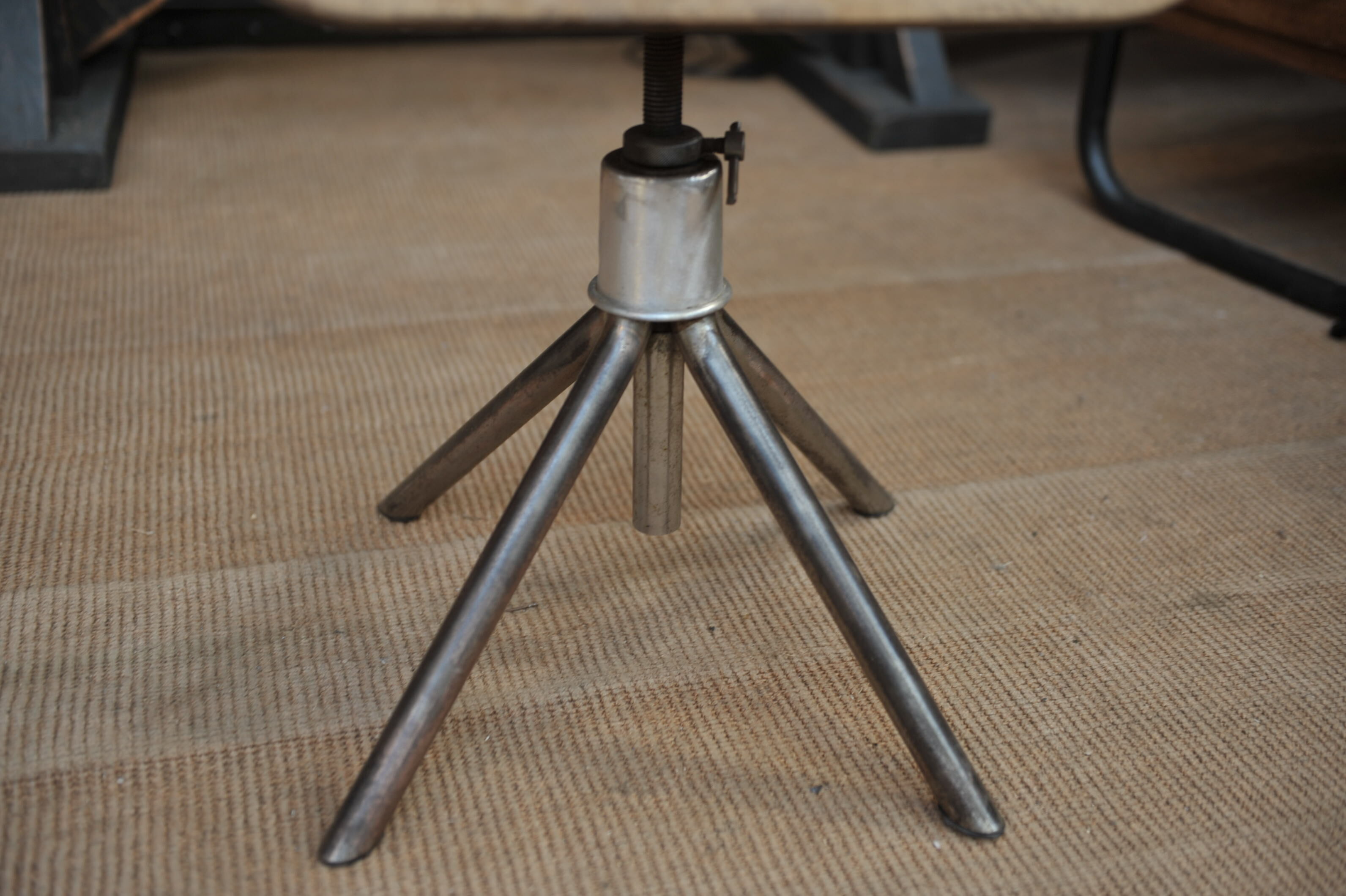 Wooden metal adjustable desk chair 1950