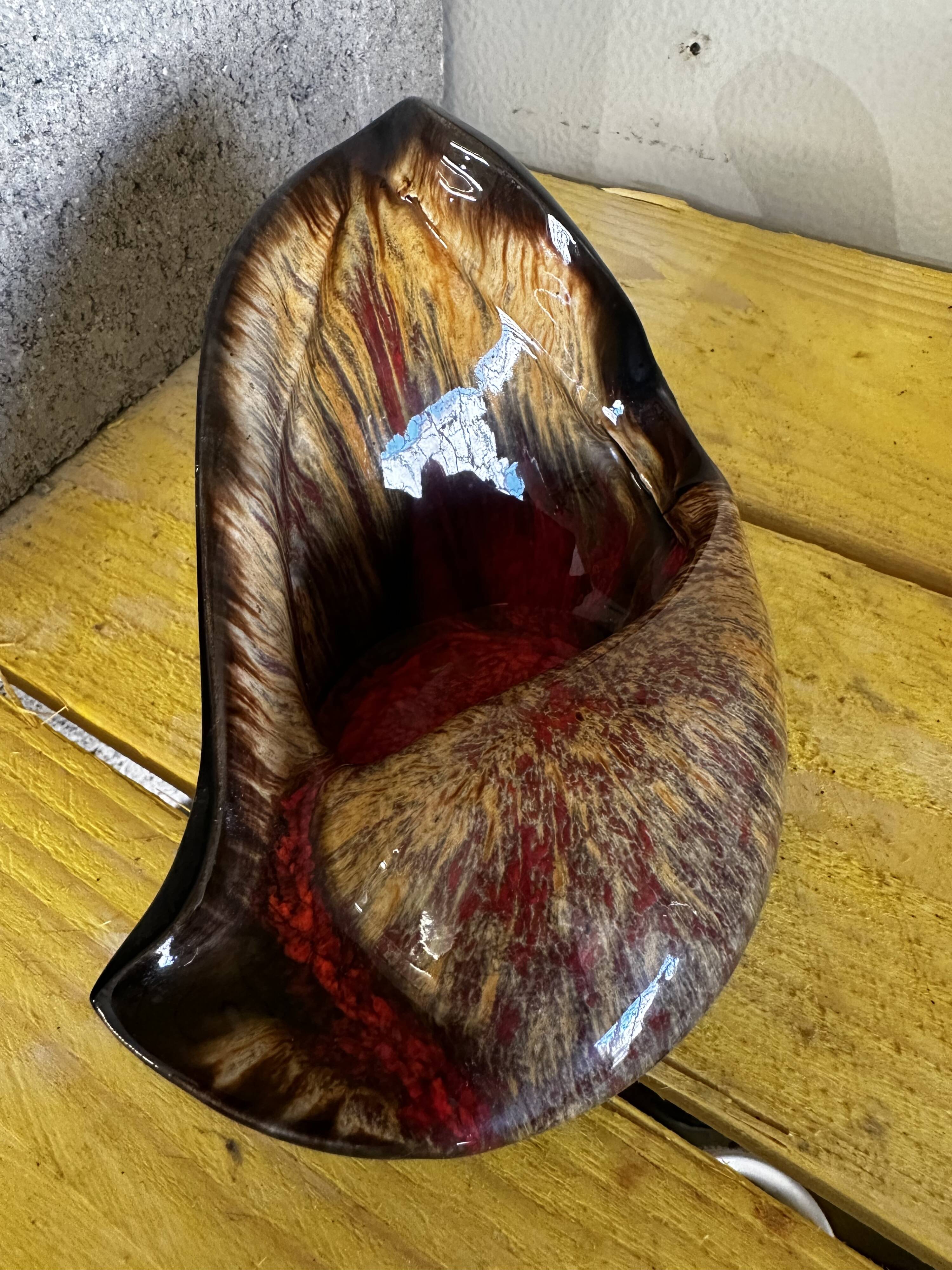 Vintage Vallauris ceramic shell shaped pocket tray