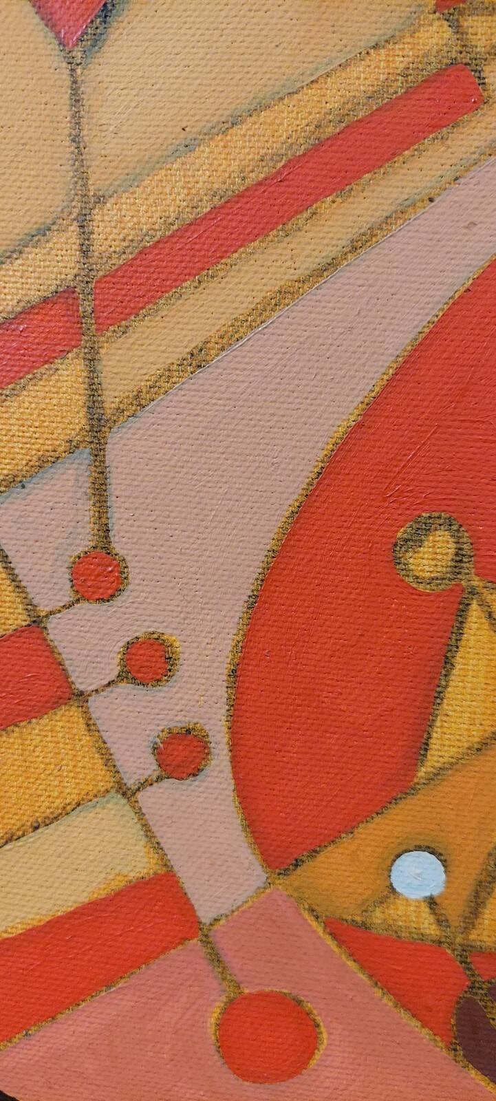 Abstract painting by Franco Balleri 1977 oil on canvas 80x60