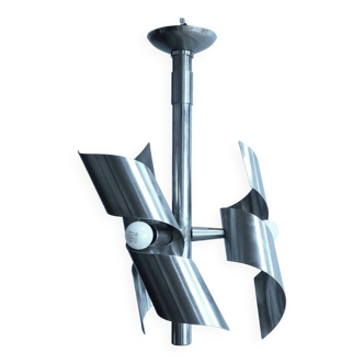 Space Age style stainless steel chandelier - 1960