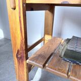 1980 pine wheeled console table