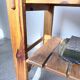 Desserte console à roulettes en pin 1980