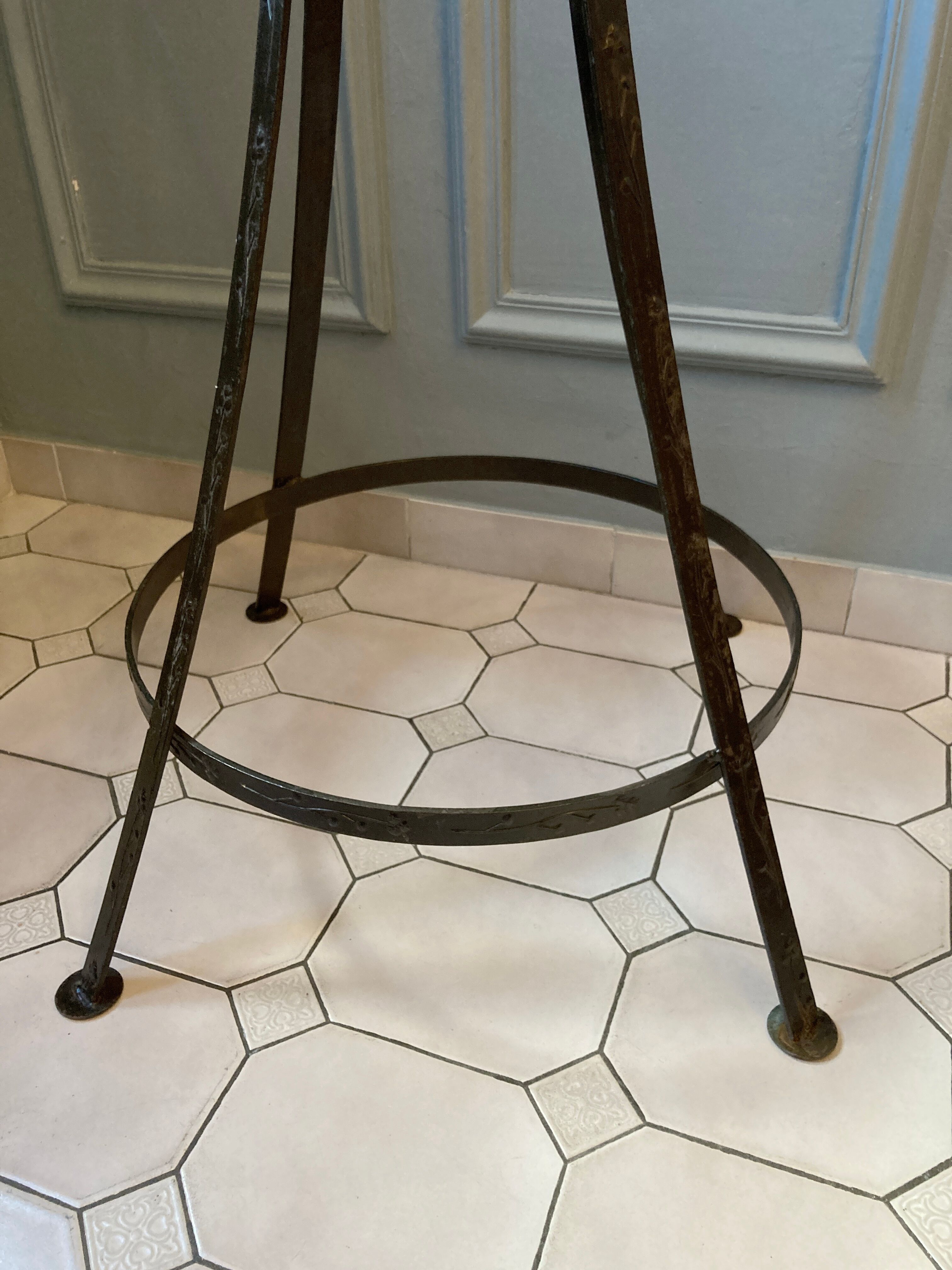 Atypical industrial furniture riveted sphere