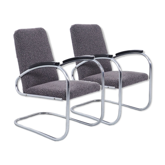 Set of 2 Mauser tubular lounge chairs, 1930s