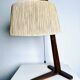 Hemp String & Teak Wood Table Lamp By Ib Fabiansen For Fog & Mørup, Denmark 1950S
