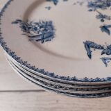 4 assiettes plates en faience de Sarreguemines, Tsarine