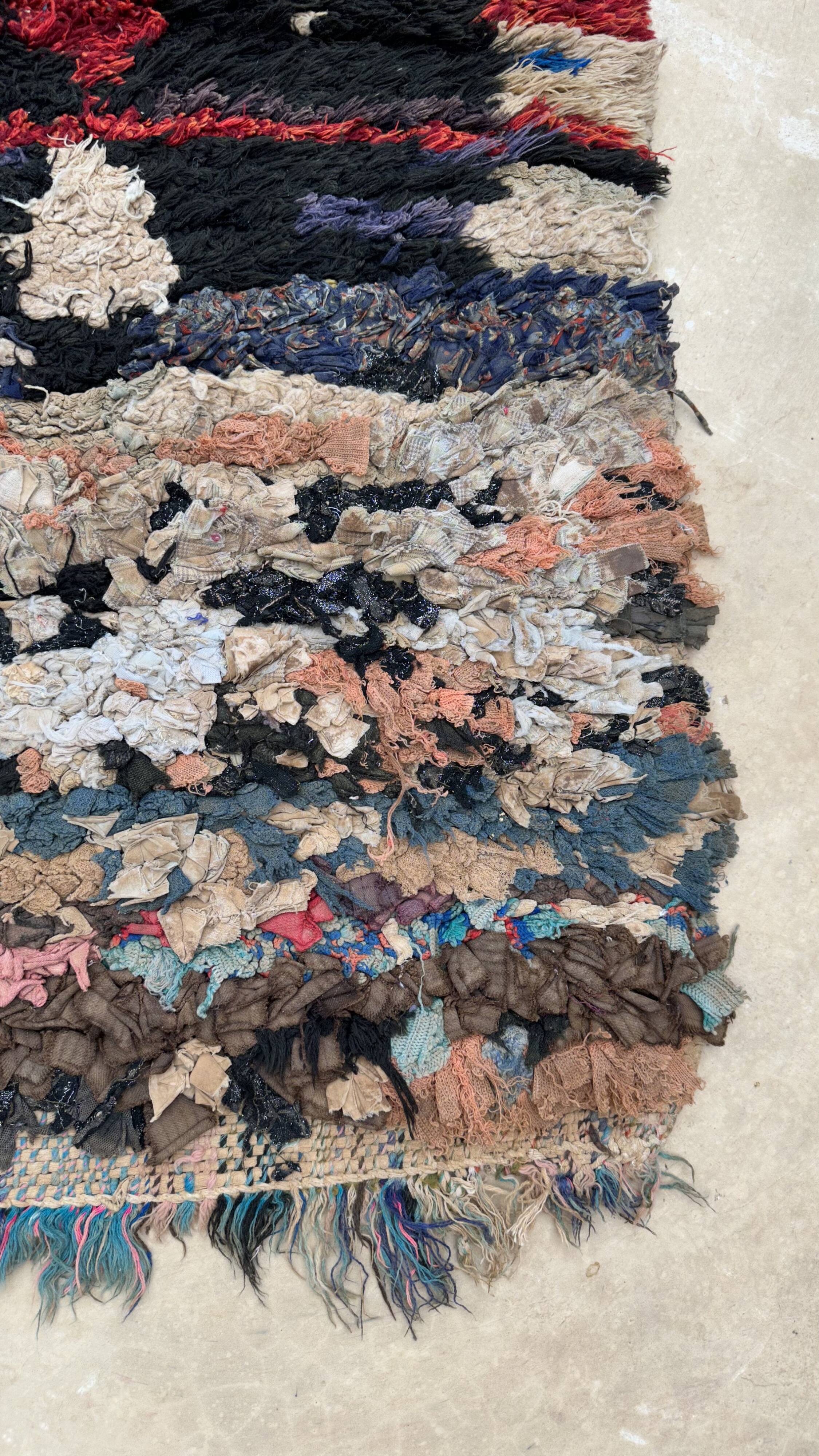 Colorful Boucherouite Moroccan rug - 68 x 116 cm