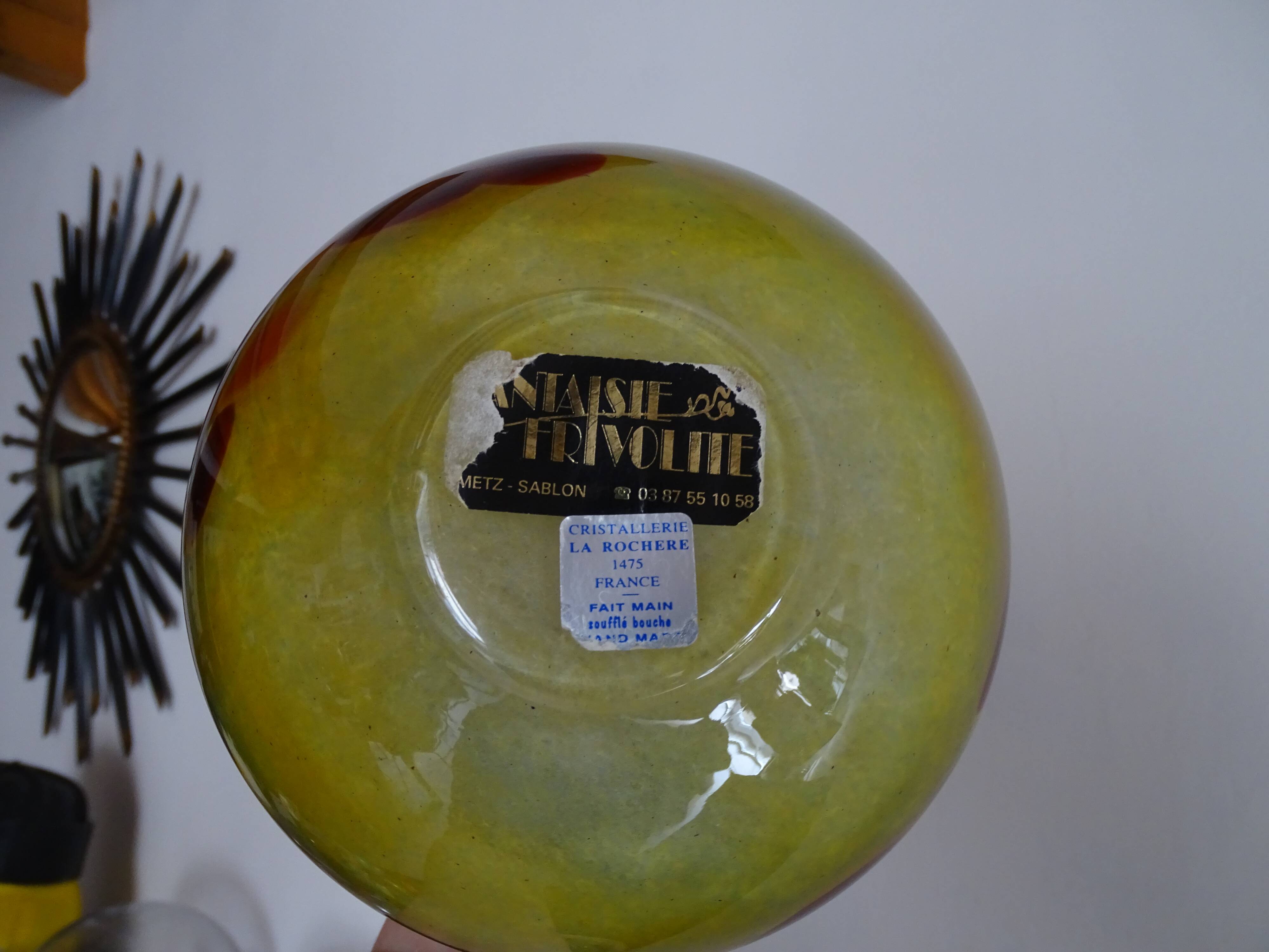 LA ROCHERE crystal vase, multi-layered blown glass, 20th century, labeled