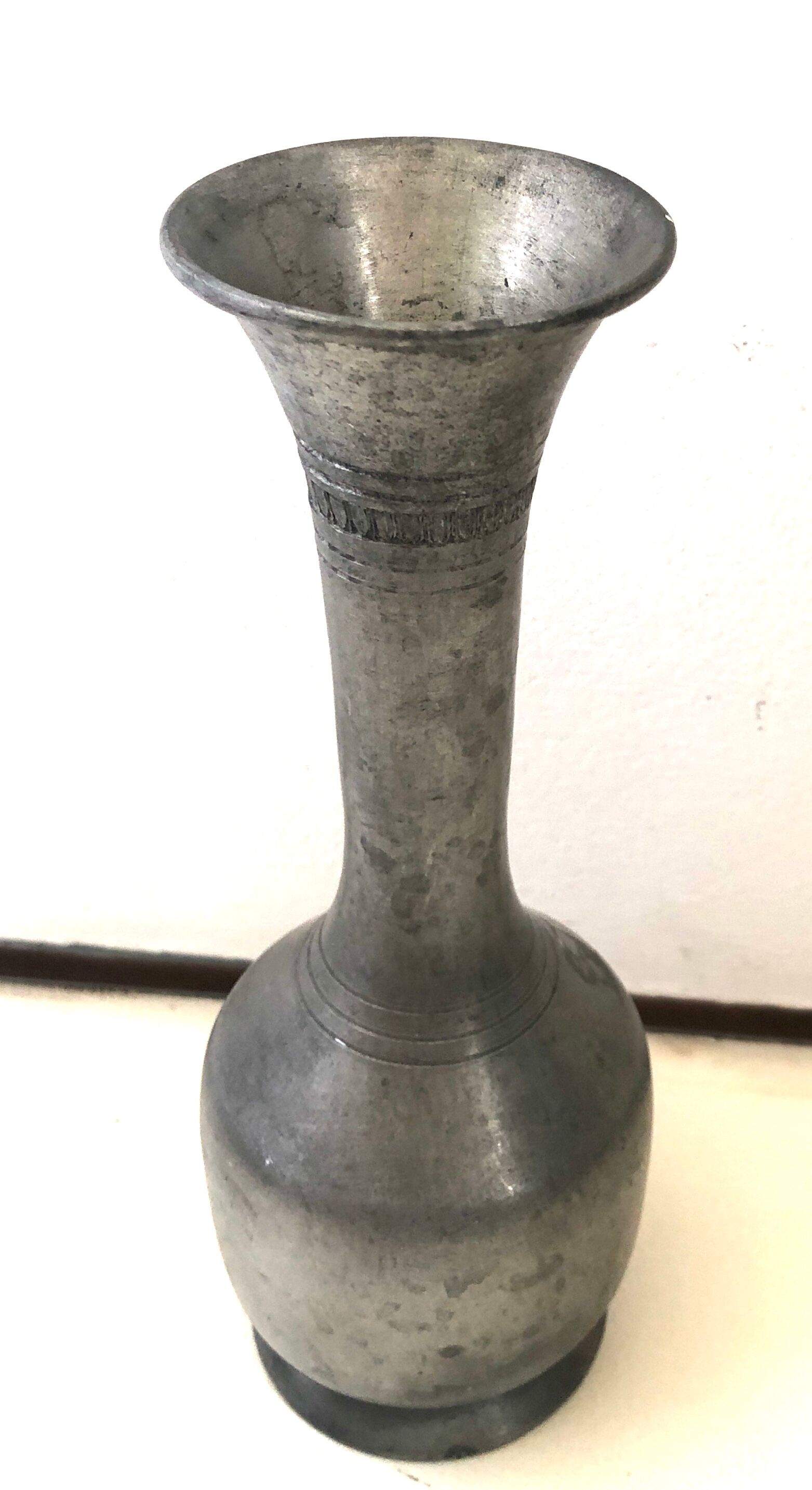 Antique pewter vase