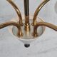 Lustre en laiton et opaline blanche