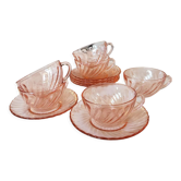 Service Arcoroc en verre rose