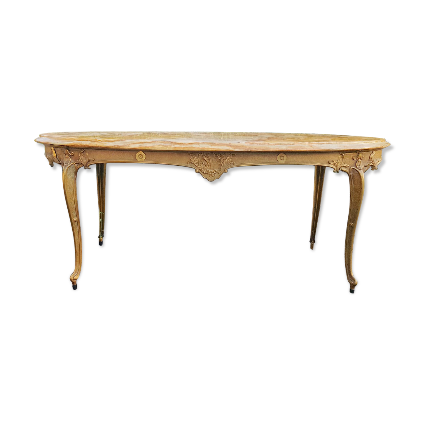 Orange marble coffee table