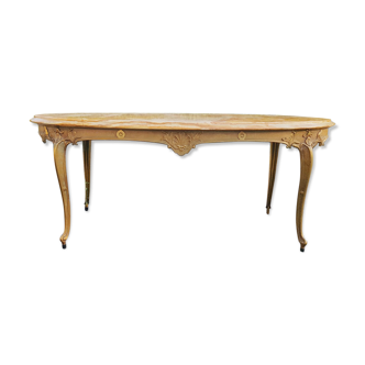 Table basse en marbre orangé