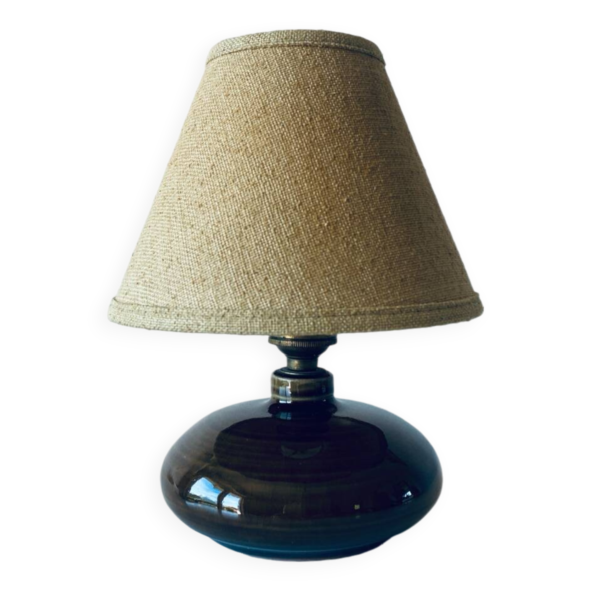 Vintage enameled ceramic lamp