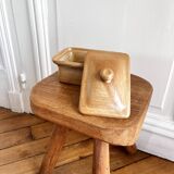 Vintage stoneware terrine butter dish