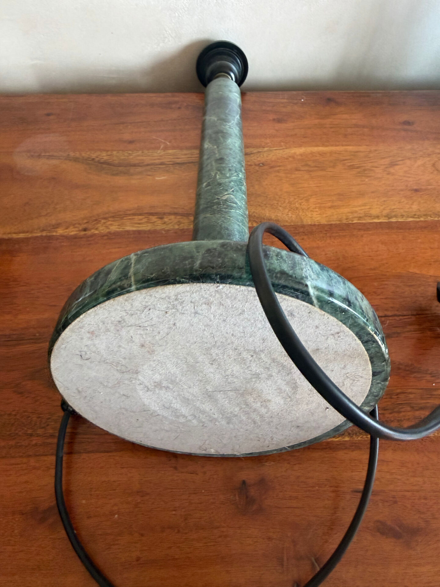 Green marble lamp base