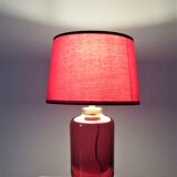 Lampe verre rouge et laiton vintage