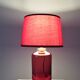 Red glass lamp and vintage brass