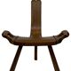 Vintage Spanish chair stool brutalist design wood