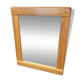 Scandinavian rectangular rounded mirror in pine 40x50cm