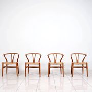 4 "CH24" Wishbone dining chairs by Hans J. Wegner for Carl Hansen & Son