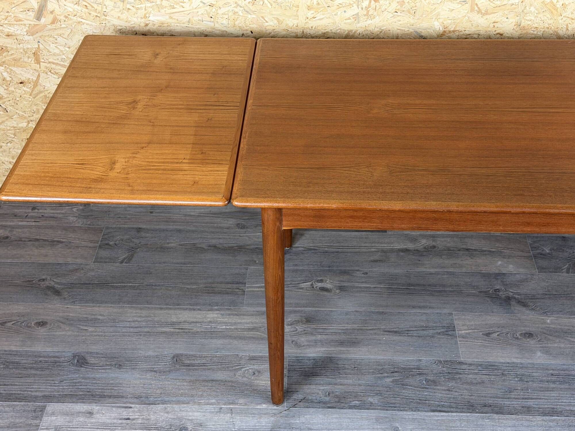 1960s 1970s Teak Extendable Dining Table Made in Denmark Danish Design