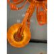 Contemporary Translucent Orange Murano Glass Chandelier